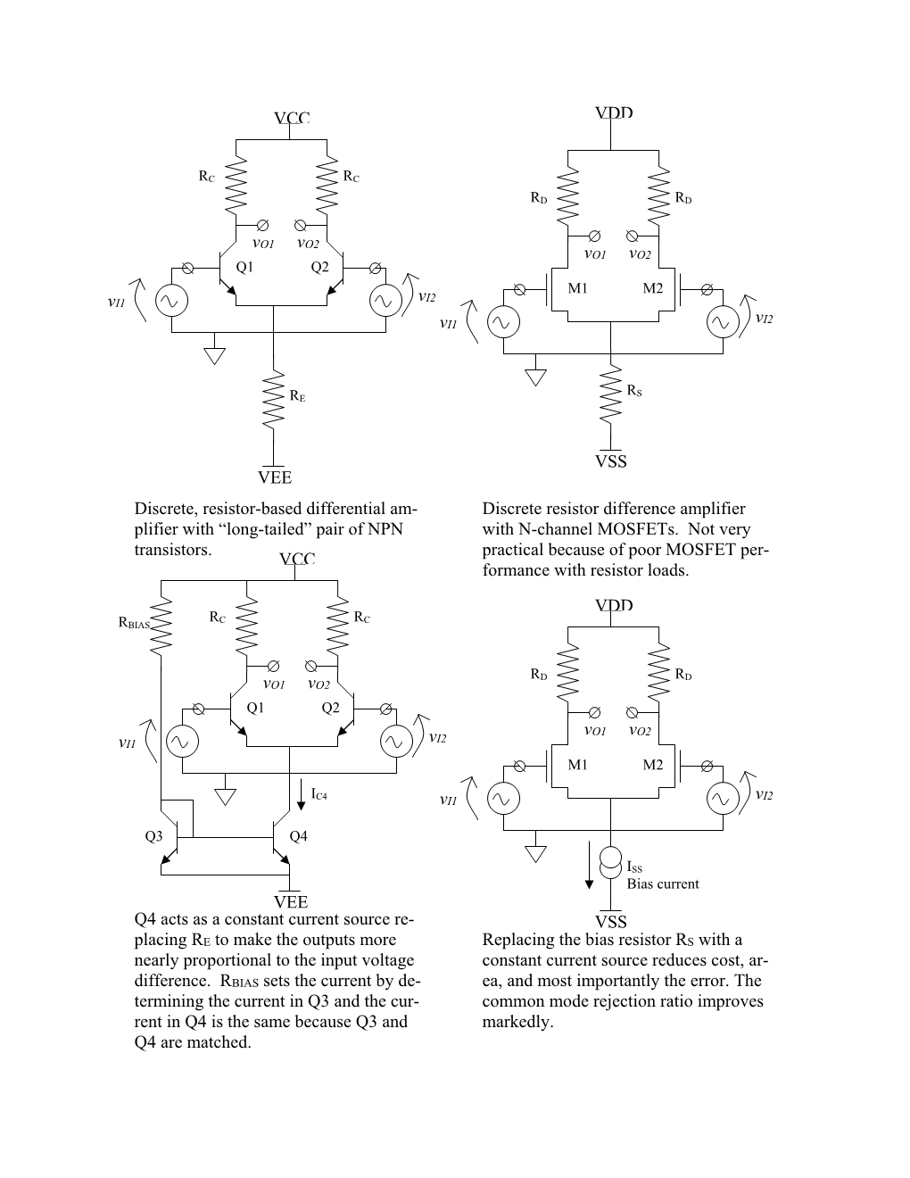 Discrete, Resistor-Based Differential Am- Plifier with “Long-Tailed” Pair Of