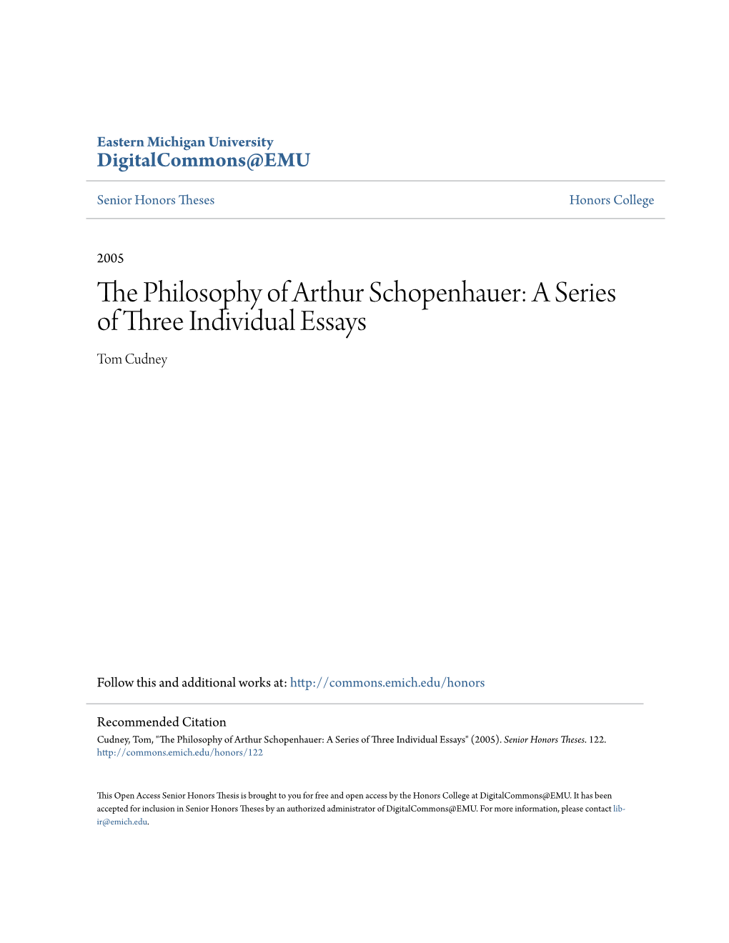 The Philosophy of Arthur Schopenhauer