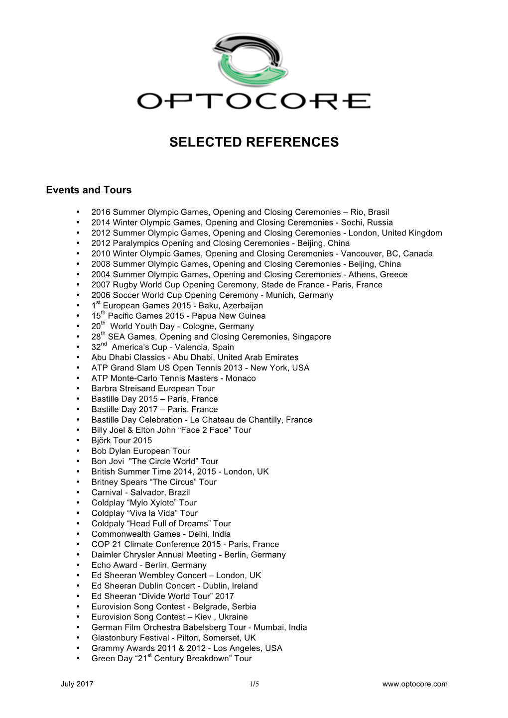 Selected References