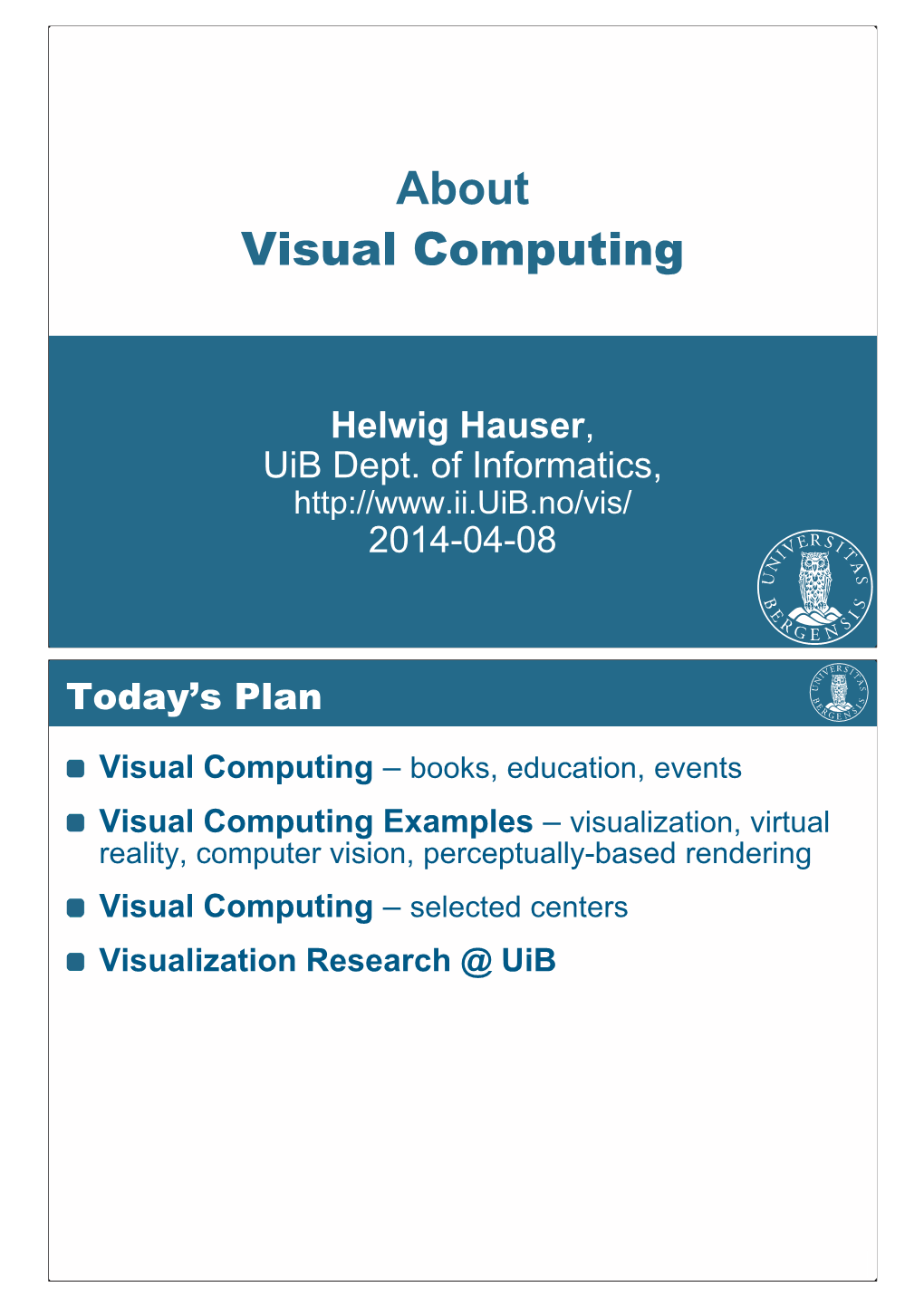 About Visual Computing