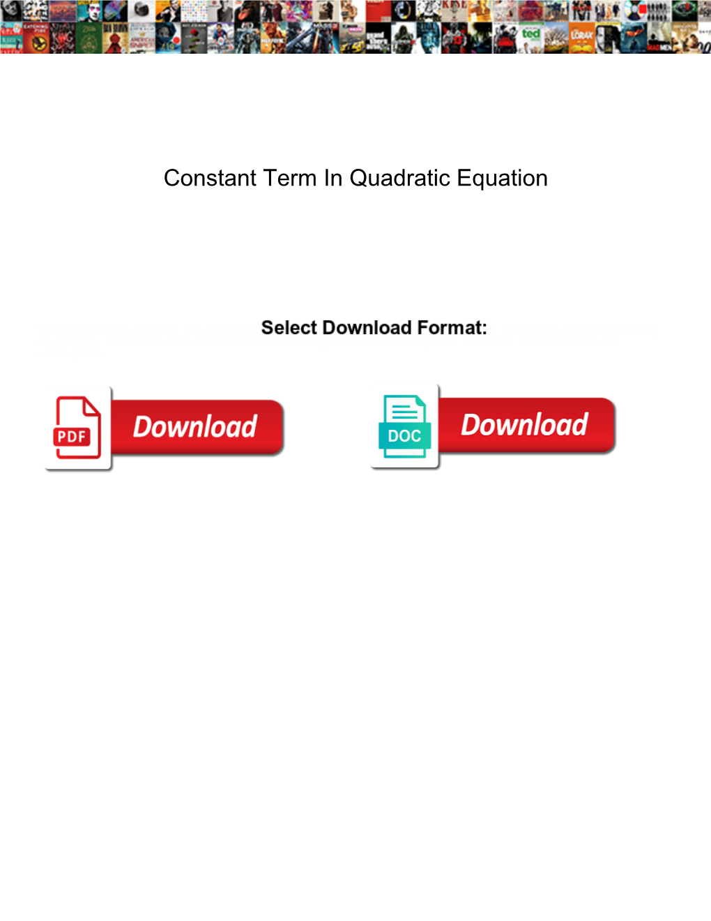 Constant Term in Quadratic Equation