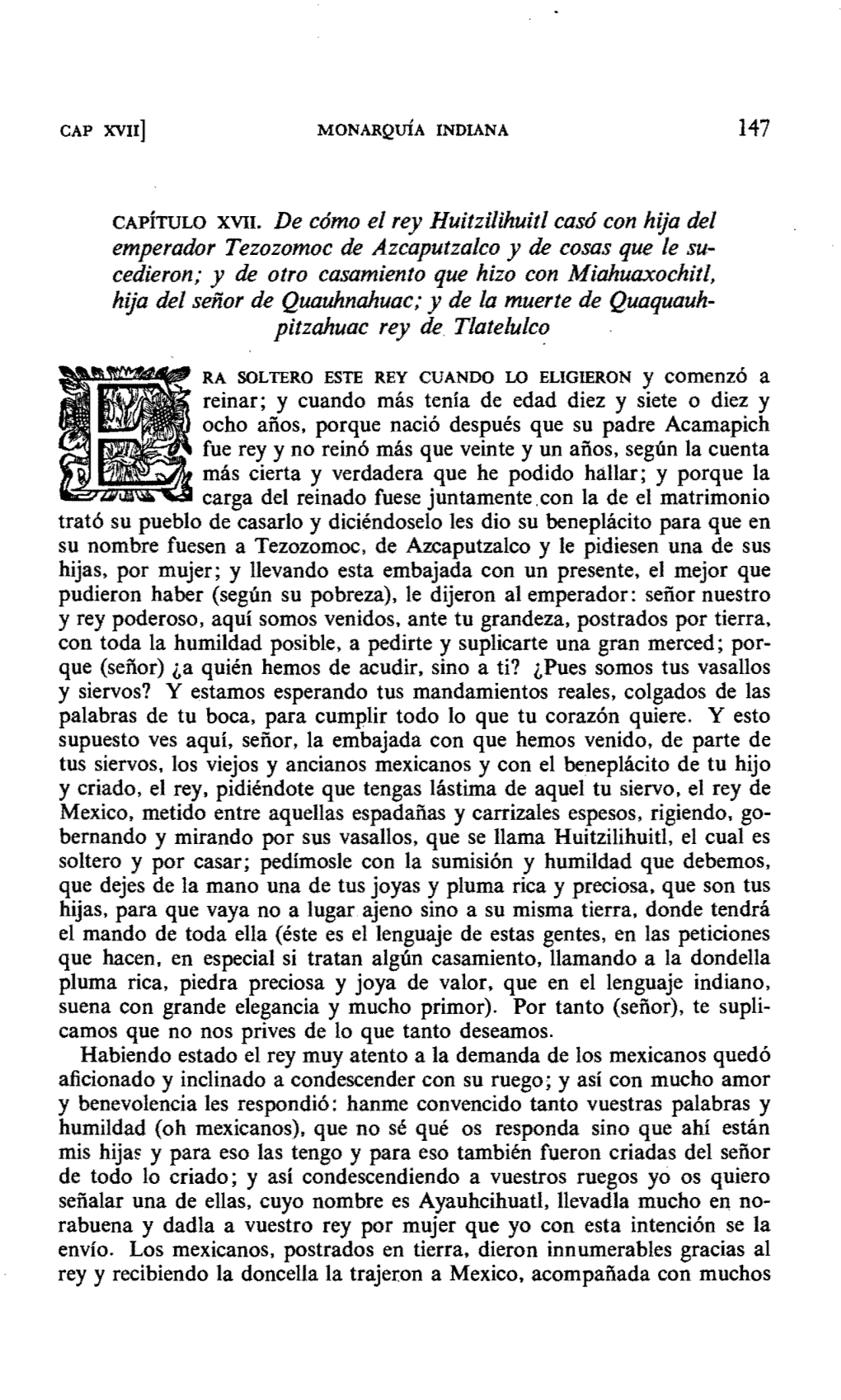 CAPÍTULO XVII. De Cómo El Rey Huitzilihuitl Casó Con Hija Del