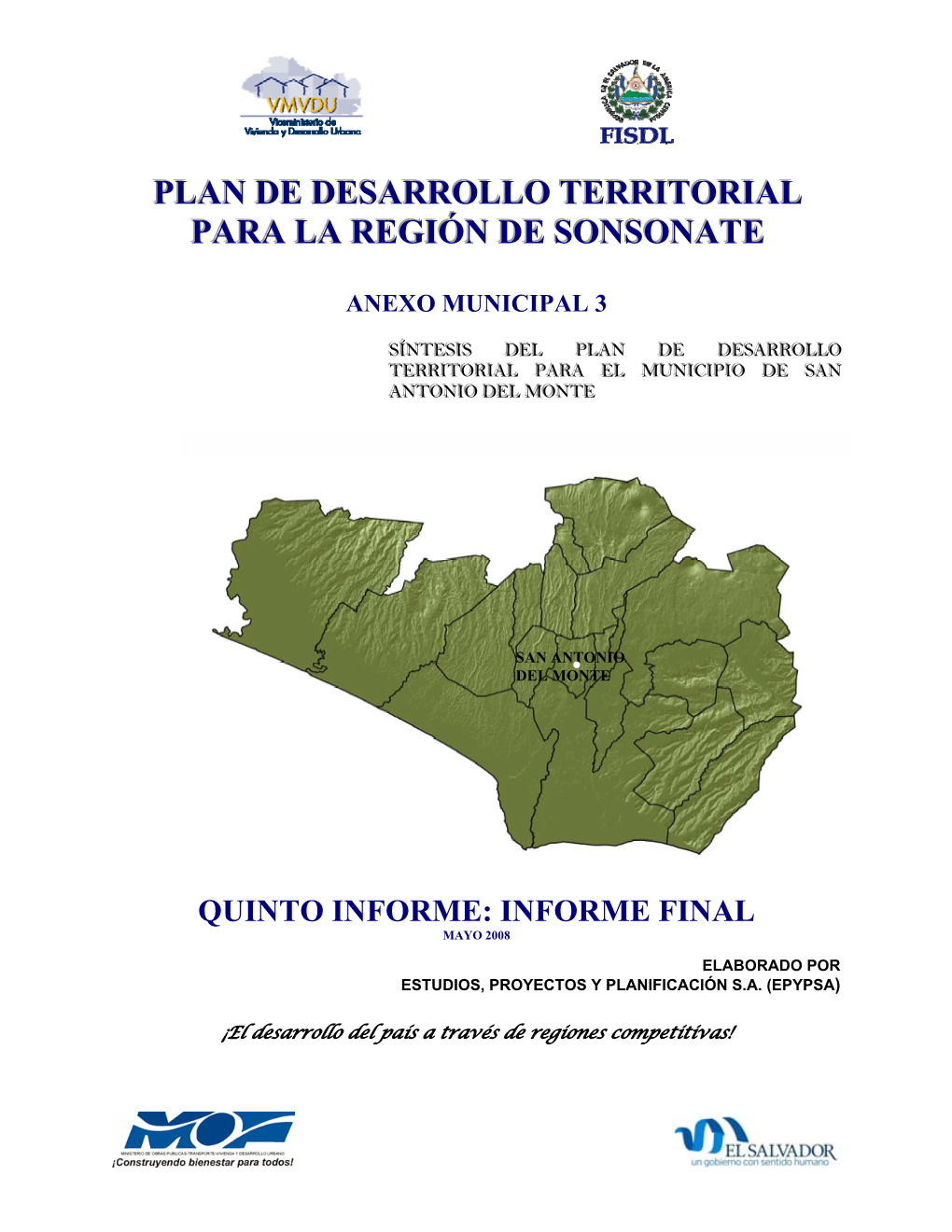 Plan De Desarrollo Territorial Para La Región De Sonsonate