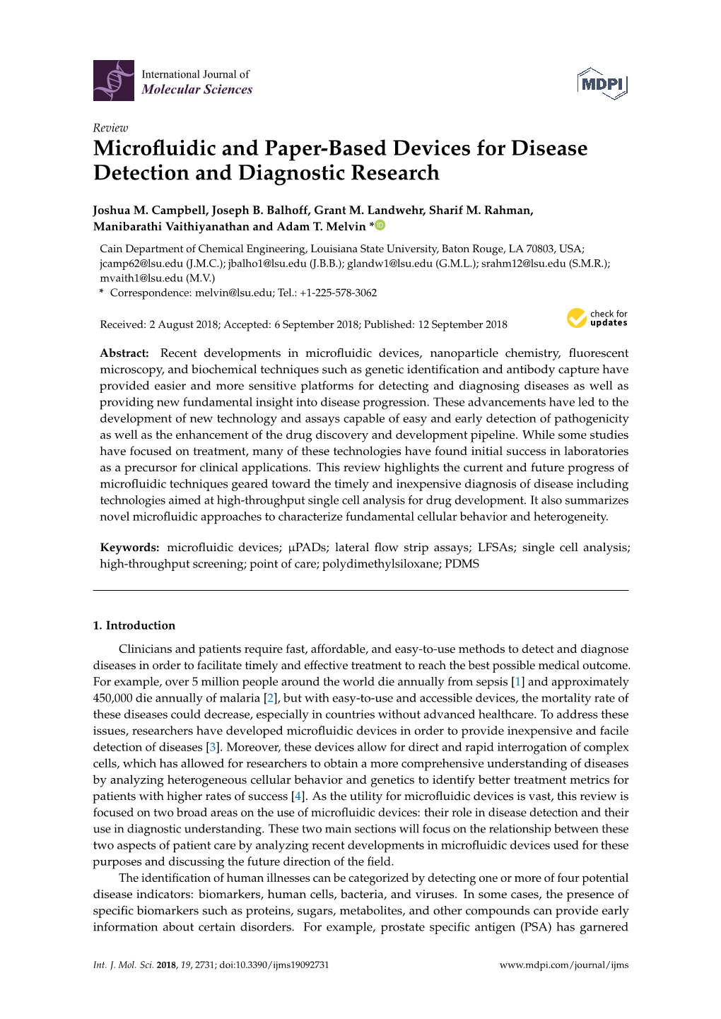 Microfluidic and Paper-Based Devices for Disease Detection And