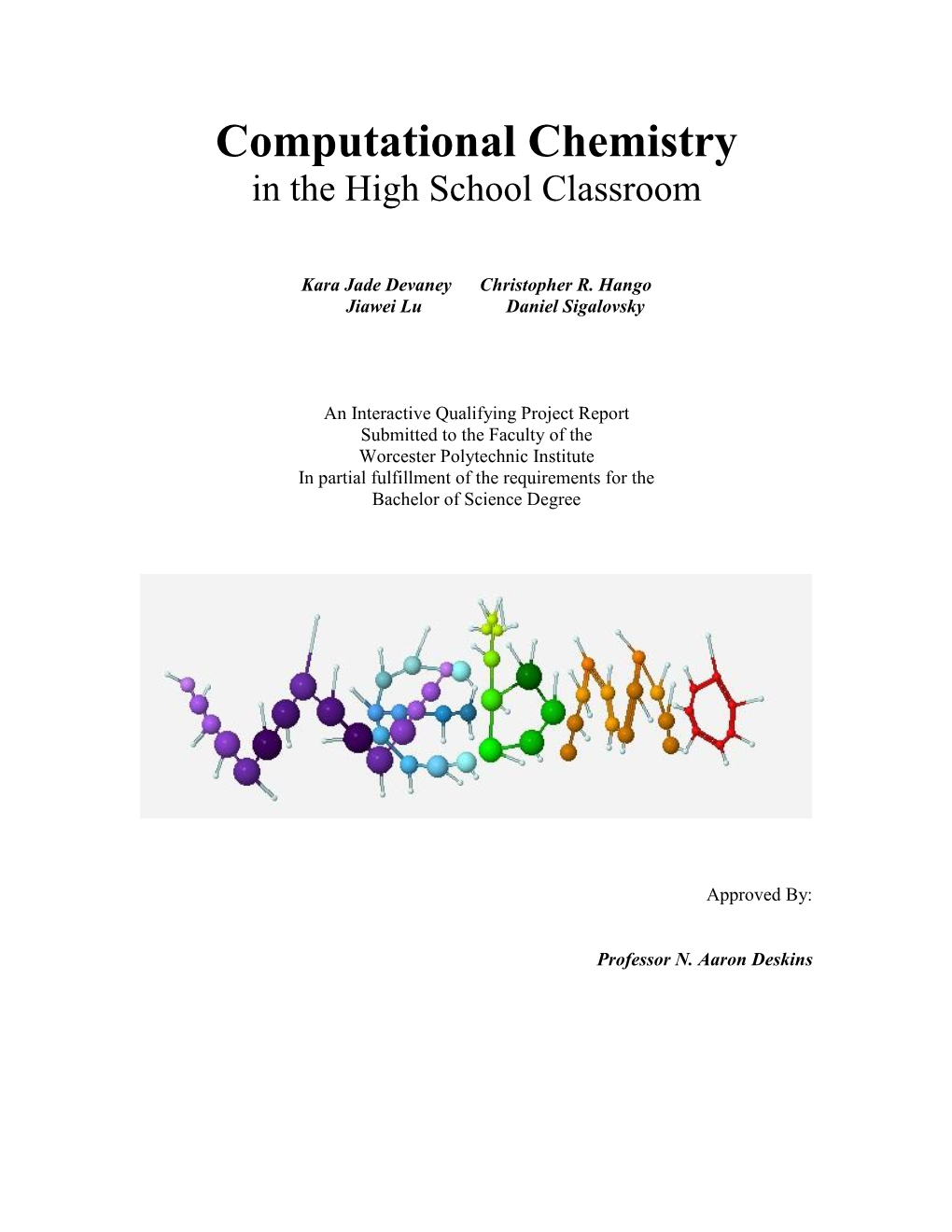 Computational Chemistry in the High School Classroom
