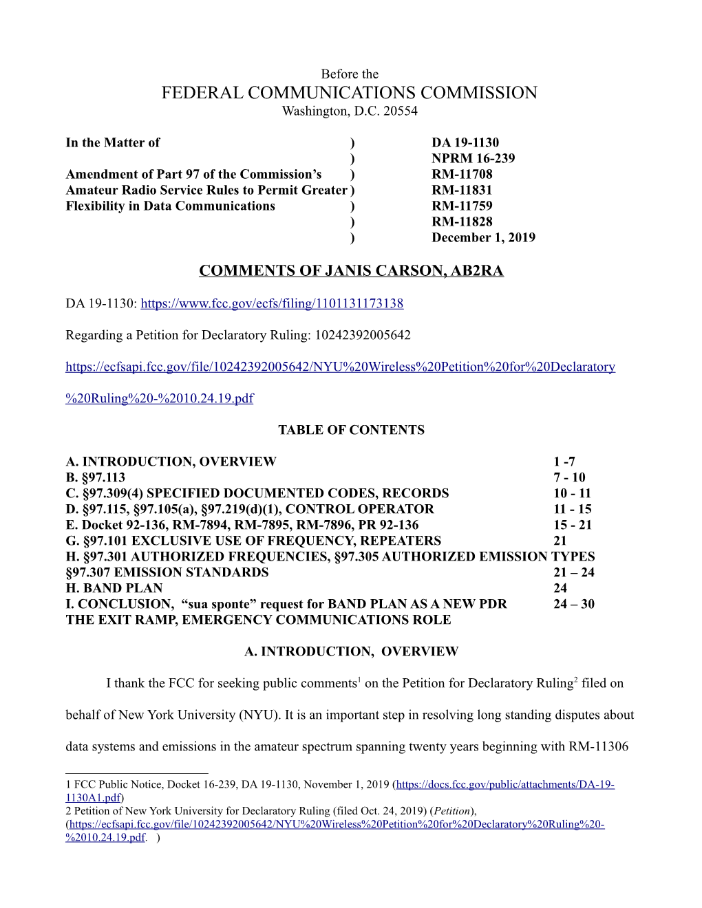 RM-11708 and NPRM 16-239 Or RM-11759 Is Enacted in a Report and Order