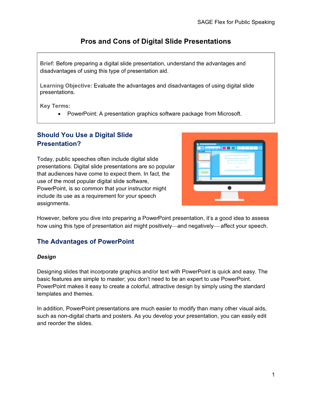 Pros and Cons of Digital Slide Presentations