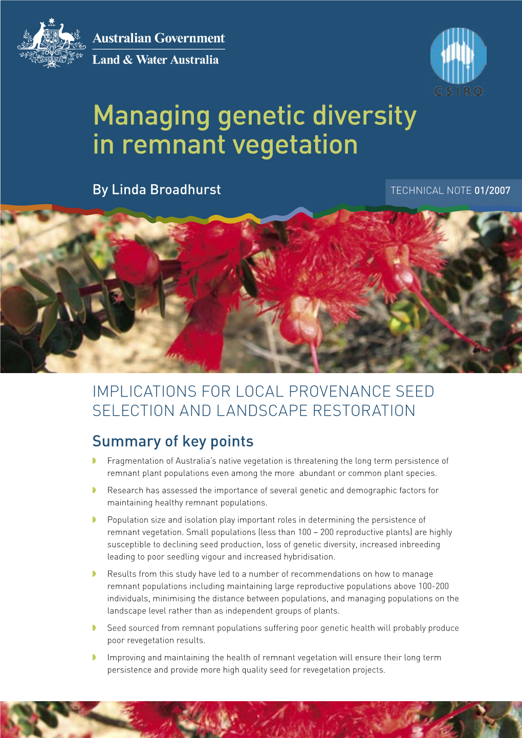 Managing Genetic Diversity in Remnant Vegetation