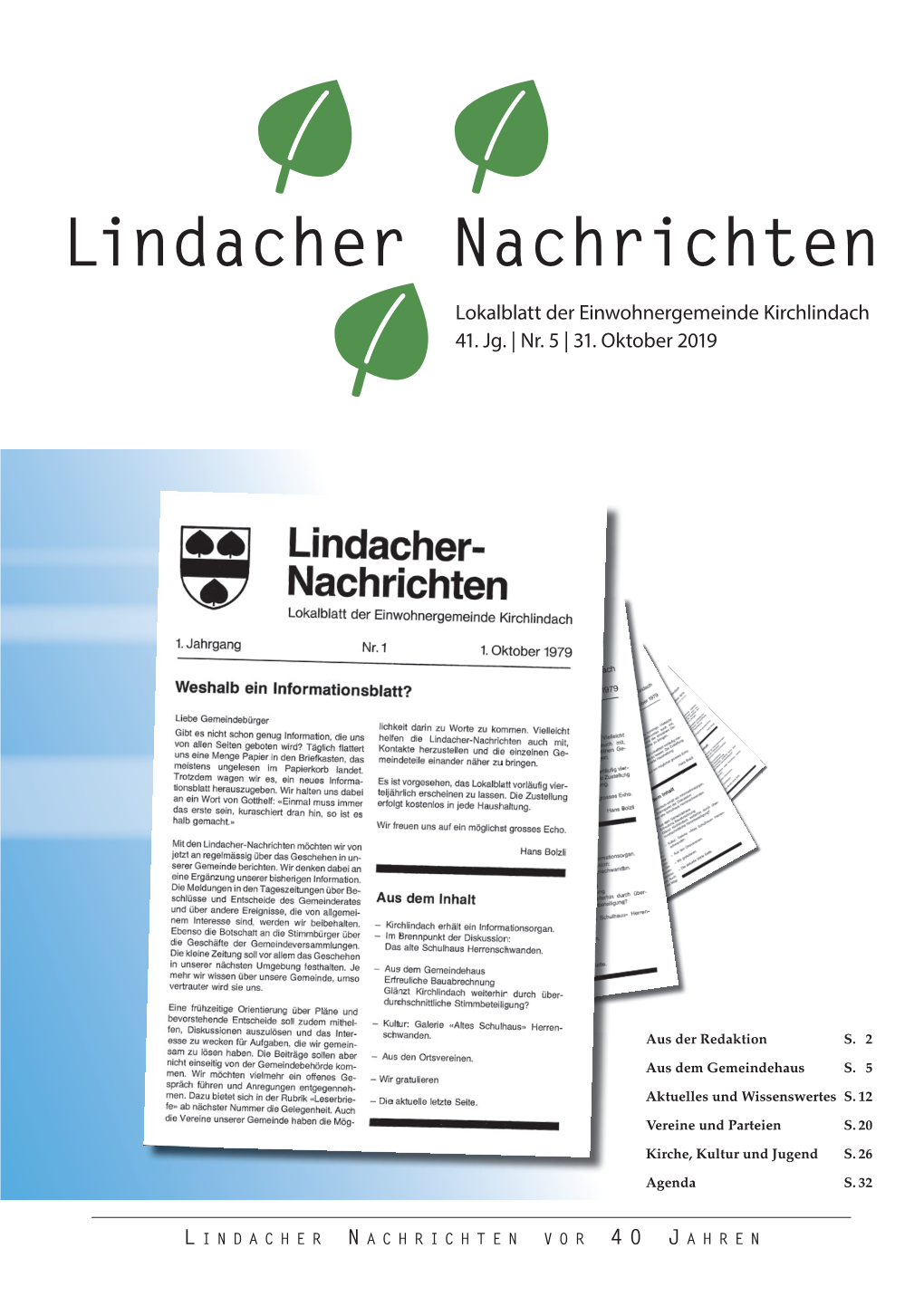 Lindacher Nachrichten Lokalblatt Der Einwohnergemeinde Kirchlindach 41