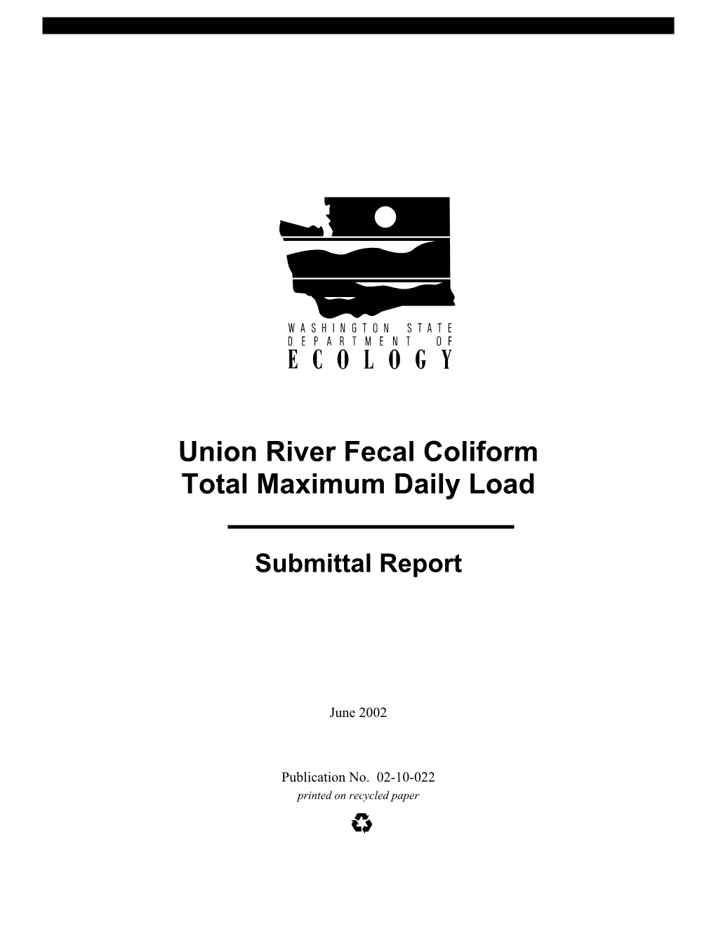 Union River Fecal Coliform TMDL Submittal Report