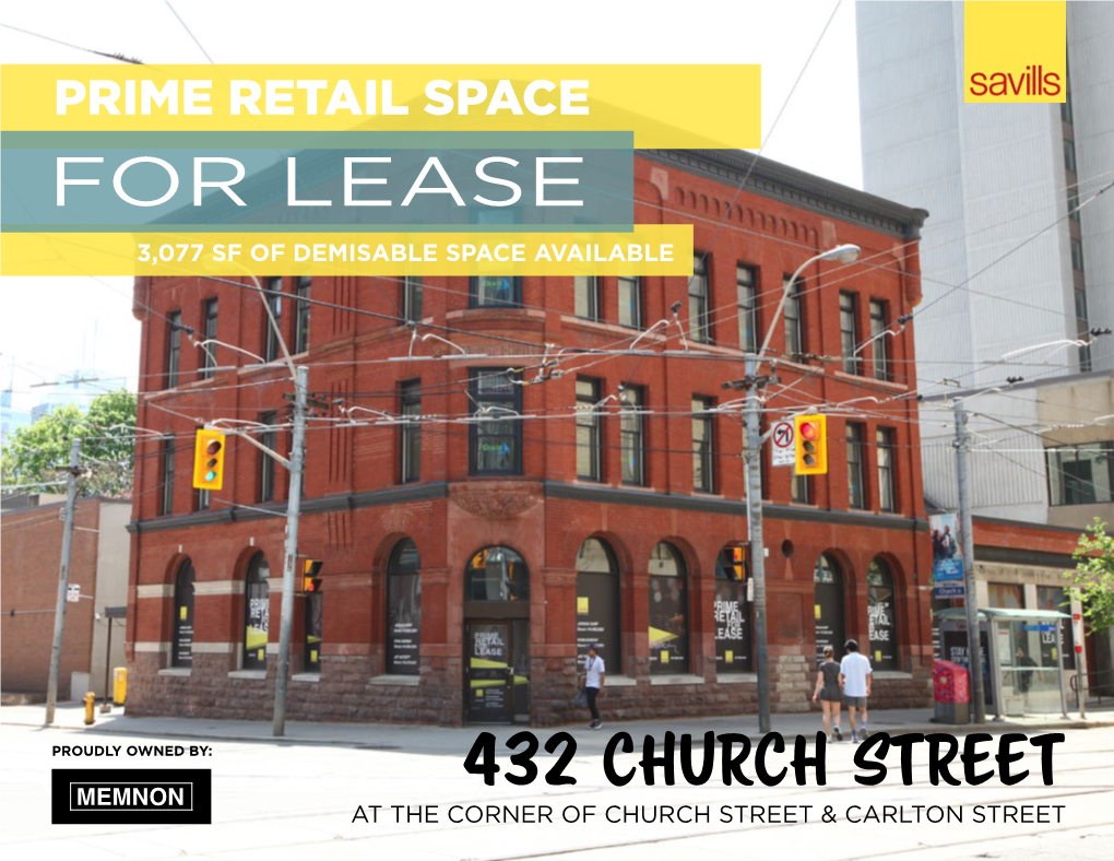 For Lease 3,077 Sf of Demisable Space Available