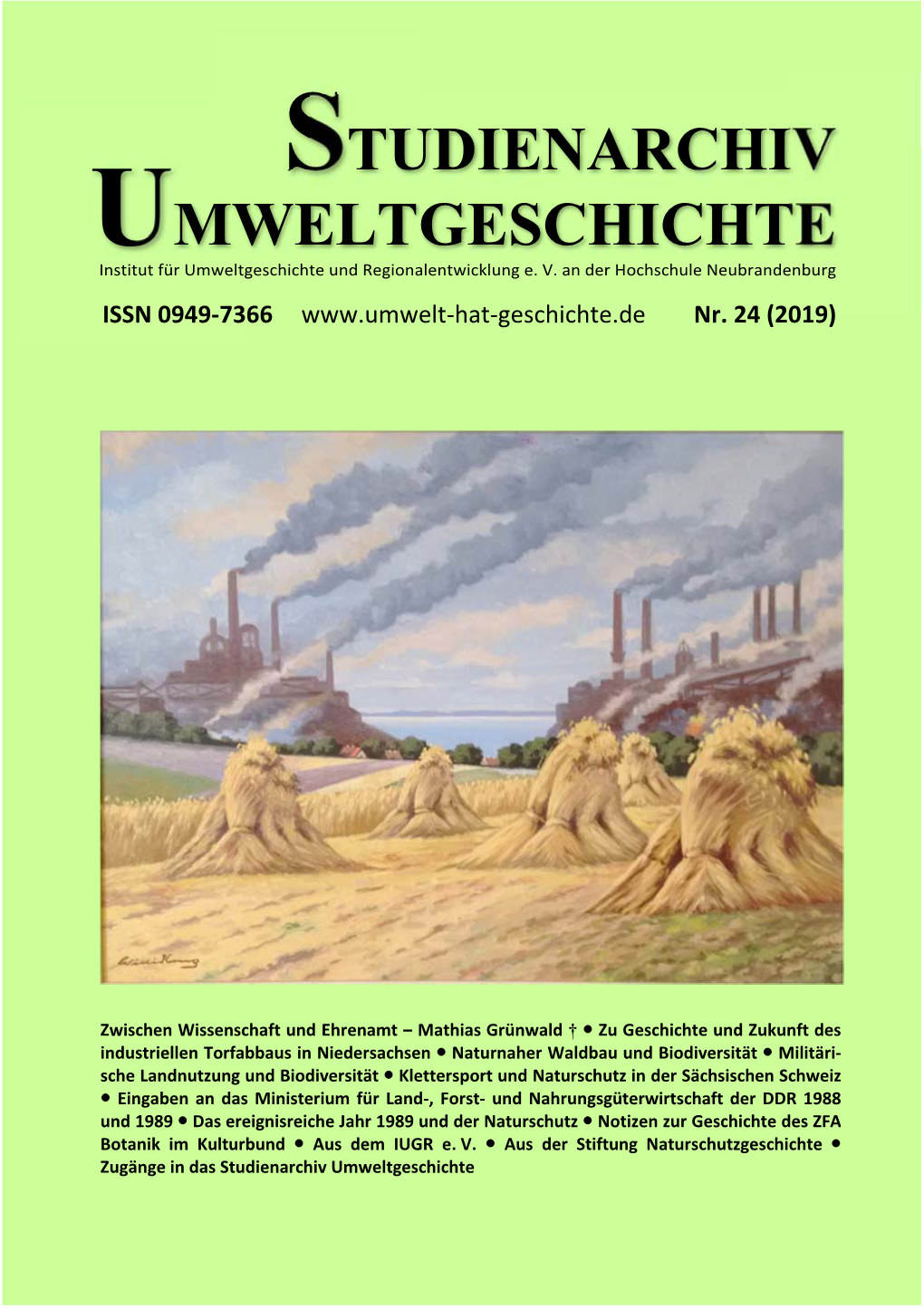 Studienarchiv Umweltgeschichte Nr. 24 (2019) Im Internet: Www