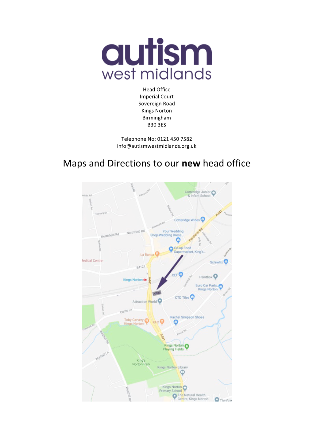 Maps and Directions to Our New Head Office