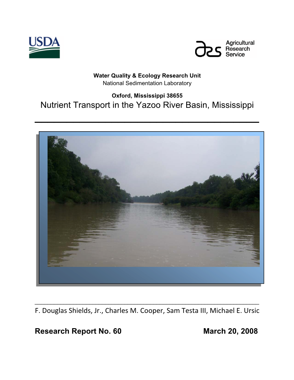 Nutrient Transport in the Yazoo River Basin, Mississippi ______