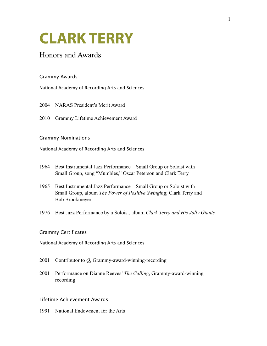 Clark's Autobio Awards Master List 021611.Pages