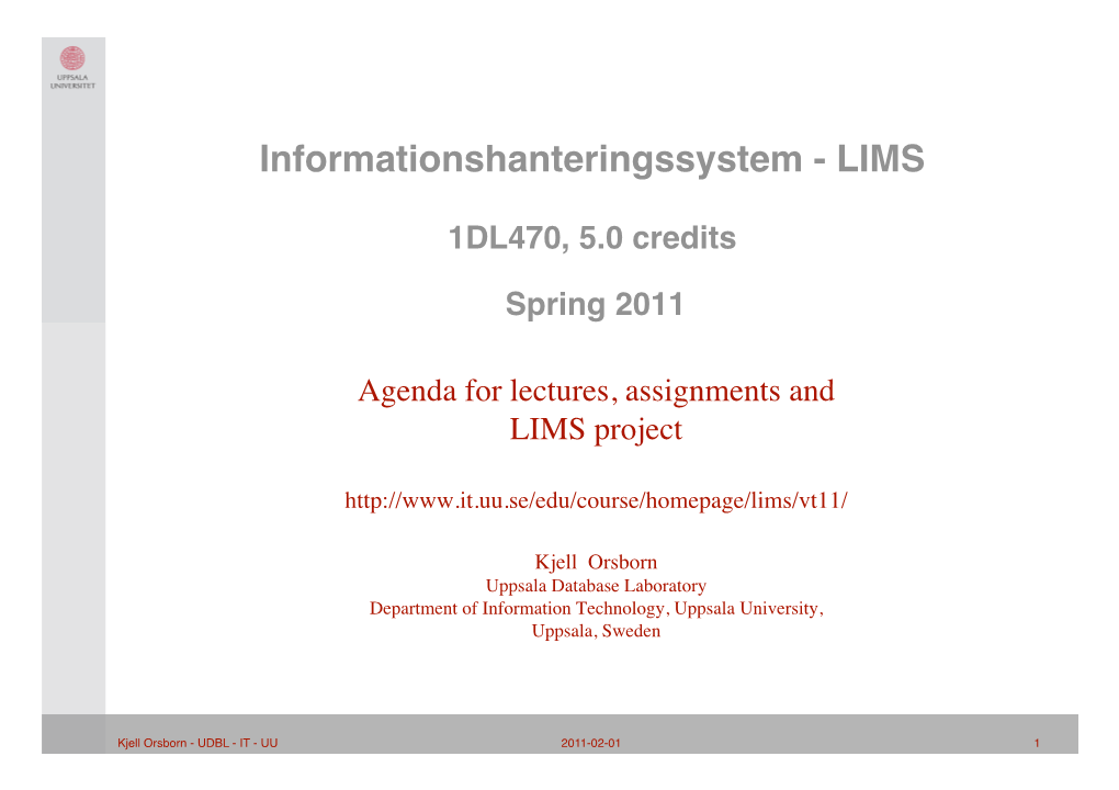 Informationshanteringssystem - LIMS