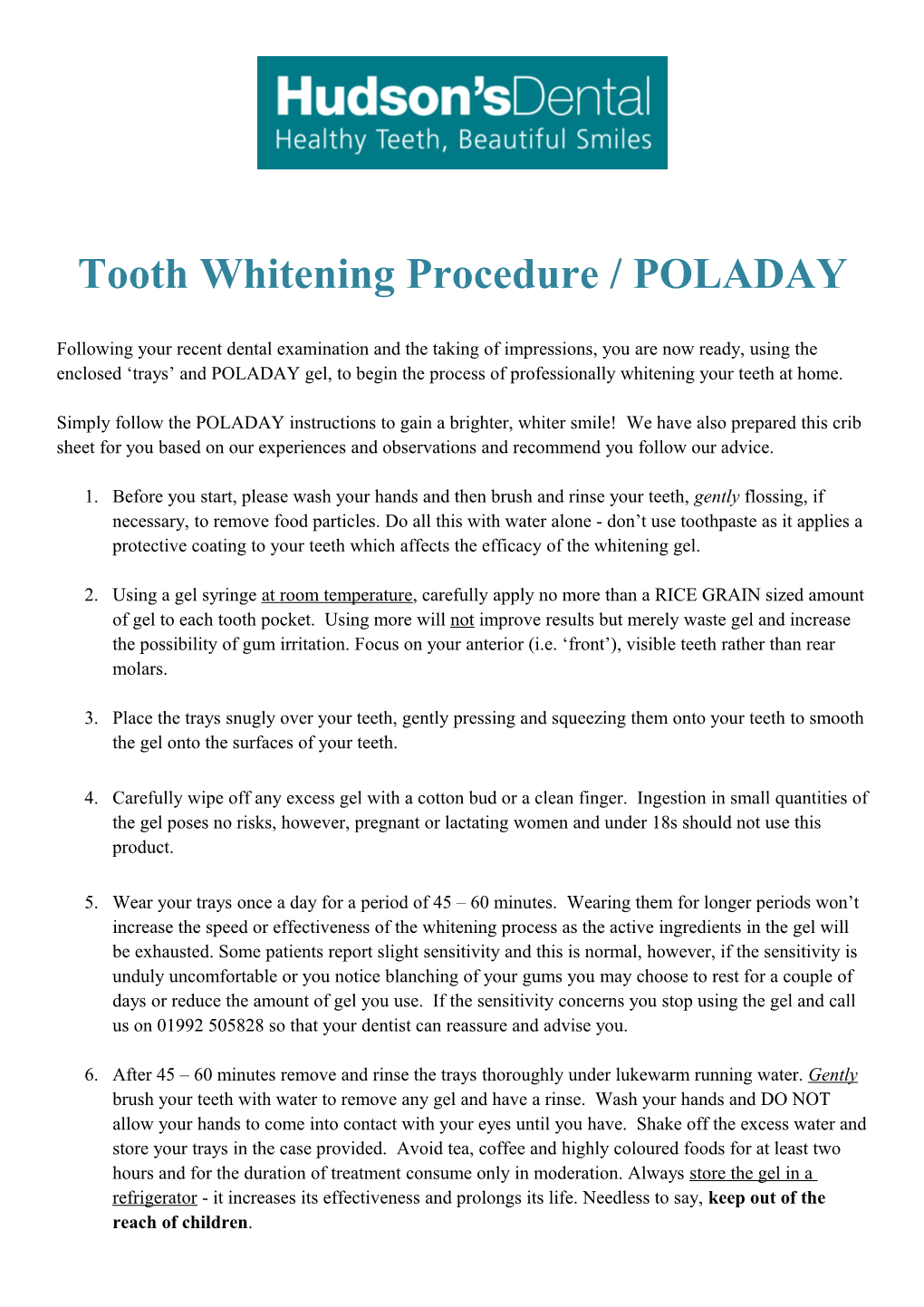 Tooth Whitening Procedure / POLADAY