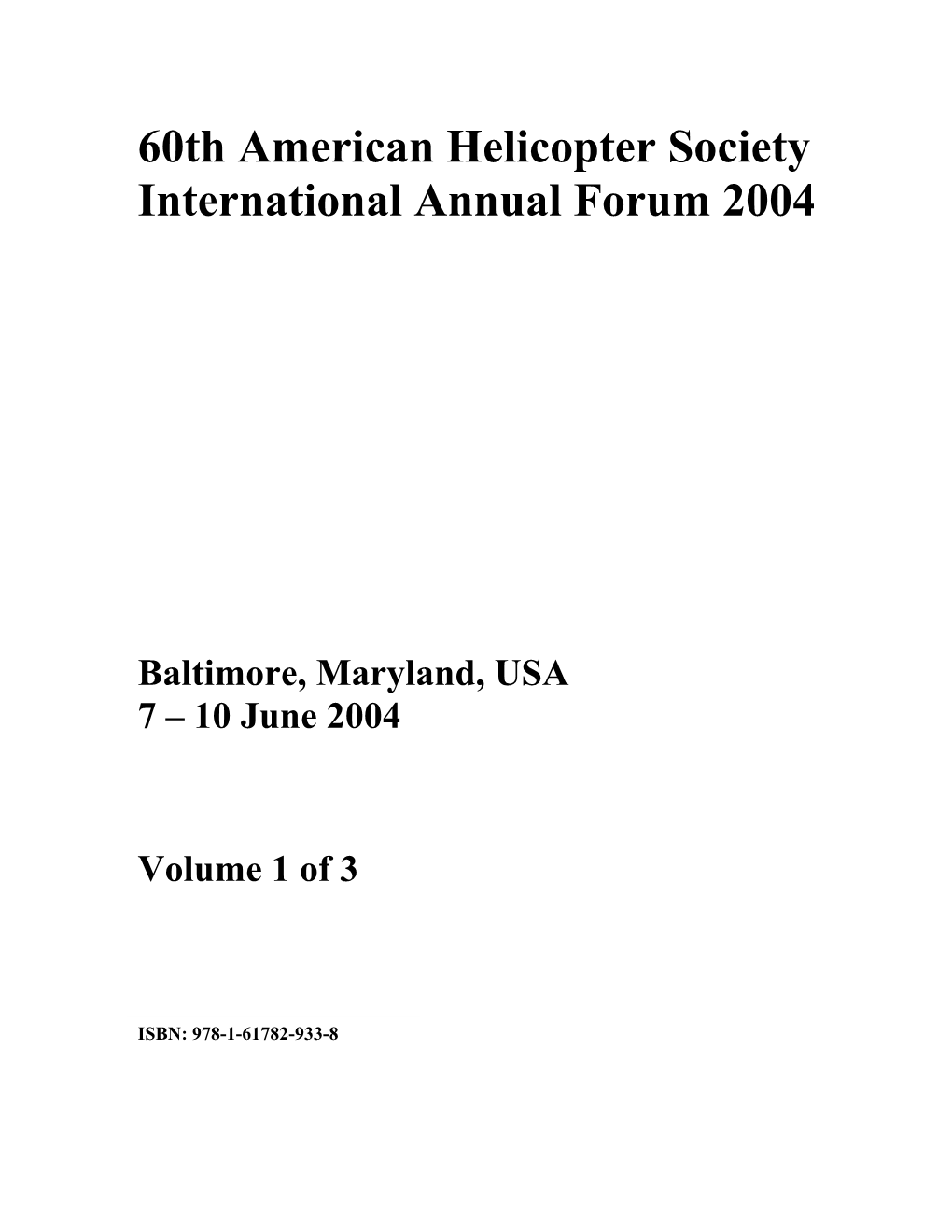 60Th American Helicopter Society International Annual Forum 2004