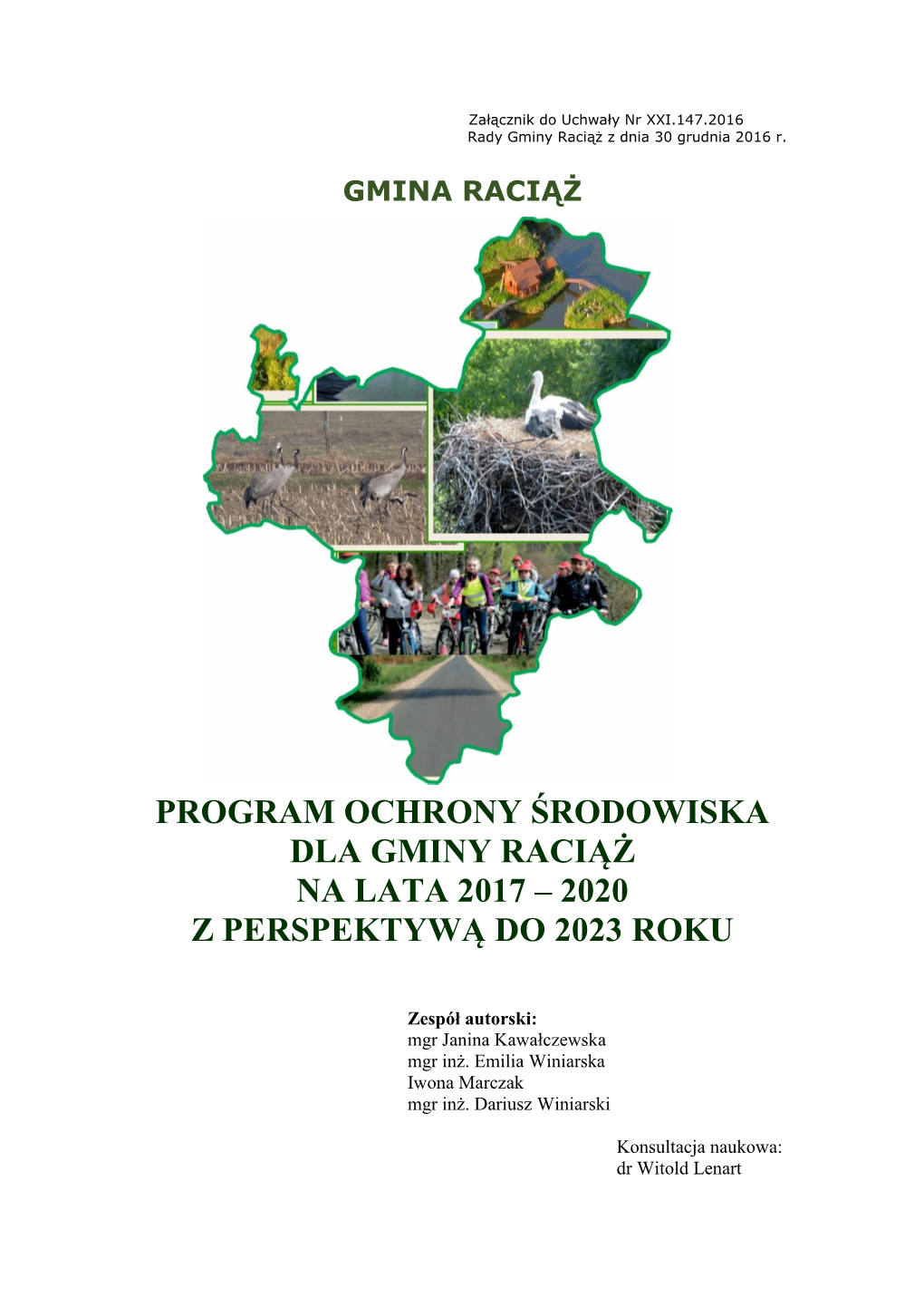 Program Ochrony Środowiska Dla Gminy Raciąż Na Lata 2017 – 2020 Z Perspektywą Do 2023 Roku