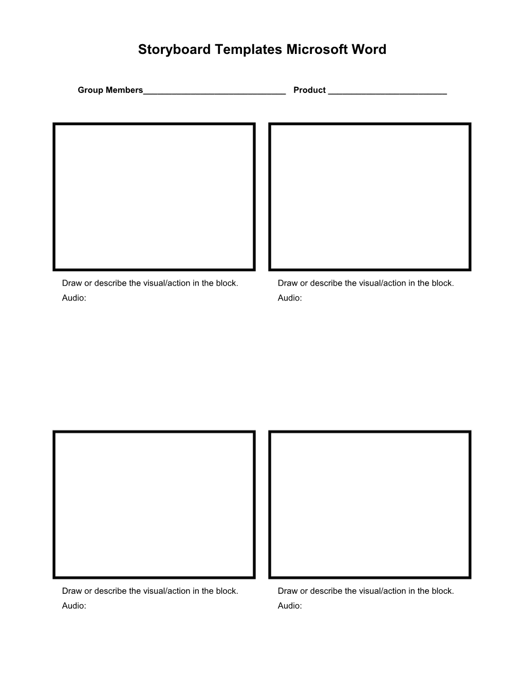 Storyboard Templates Microsoft Word