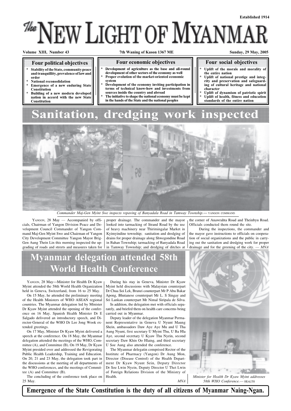 Sanitation, Dredging Work Inspected