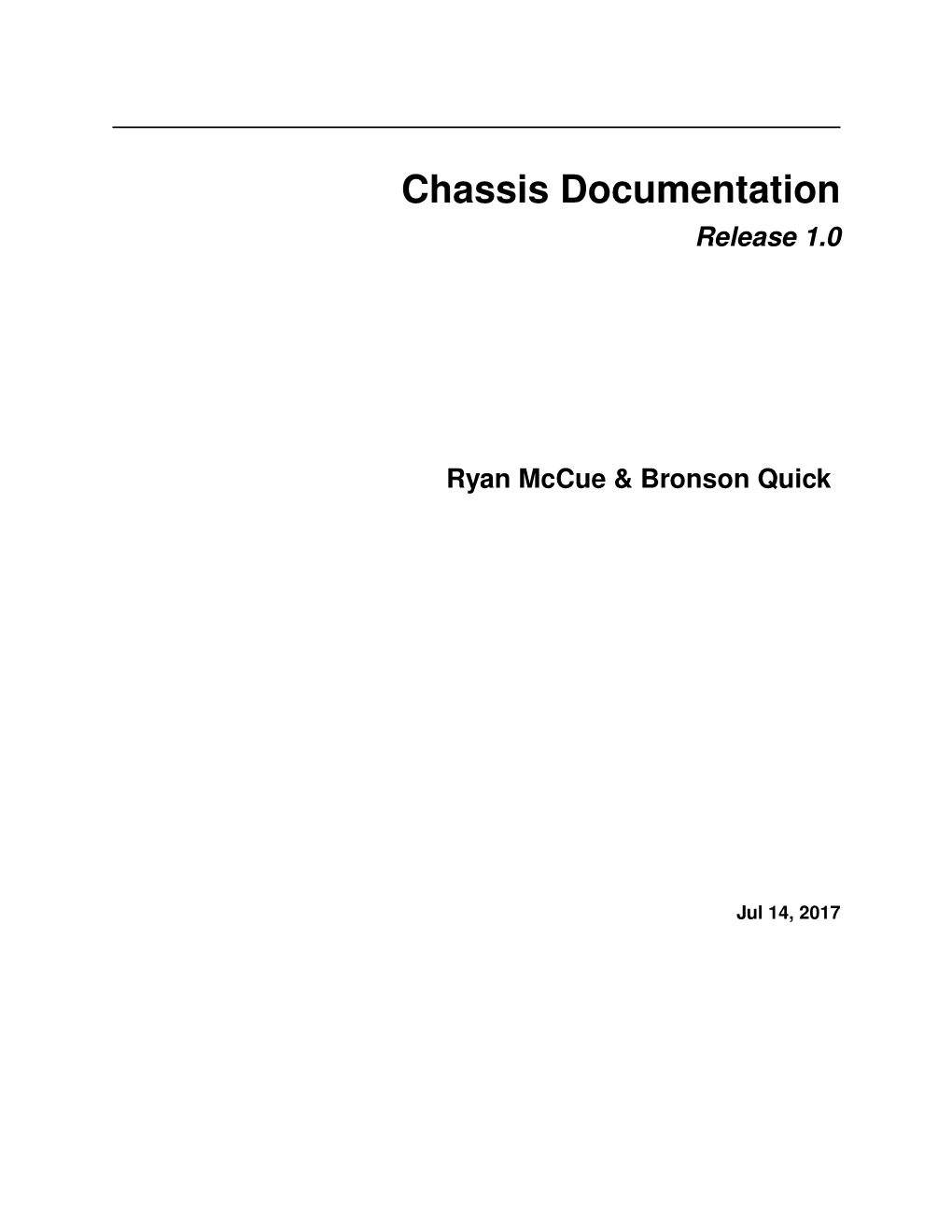 Chassis Documentation Release 1.0