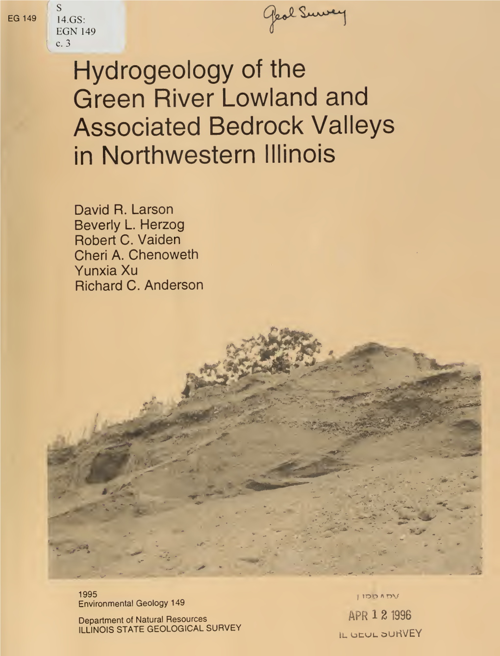 Hydrogeology of the Green River Lowland and Associated Bedrock Valleys in Northwestern Illinois