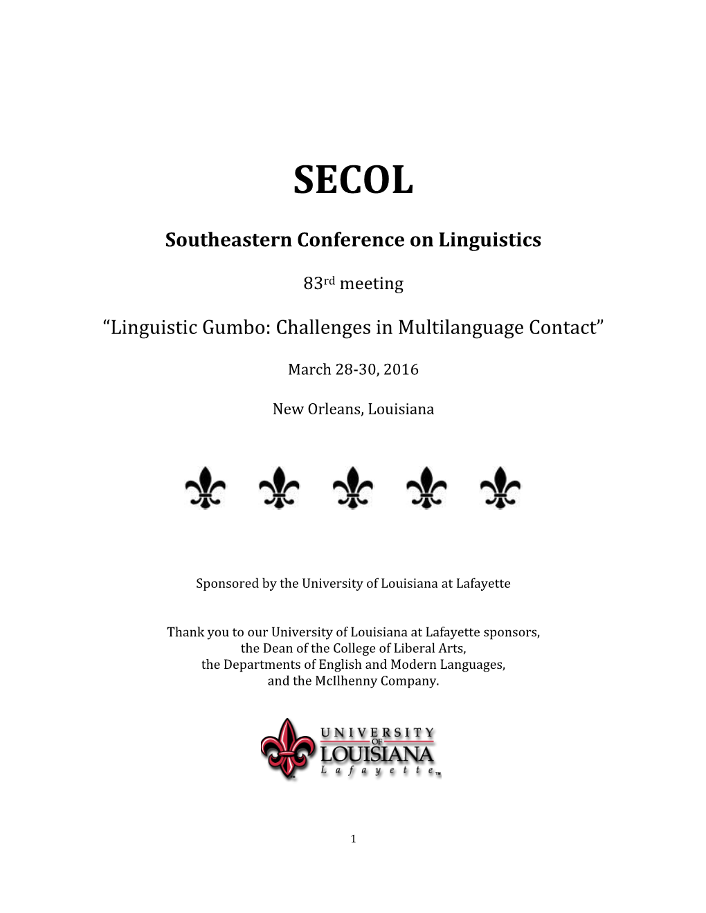 Southeastern Conference on Linguistics