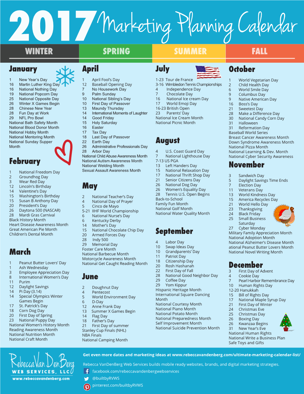 Marketing Planning Calendar WINTER SPRING SUMMER FALL