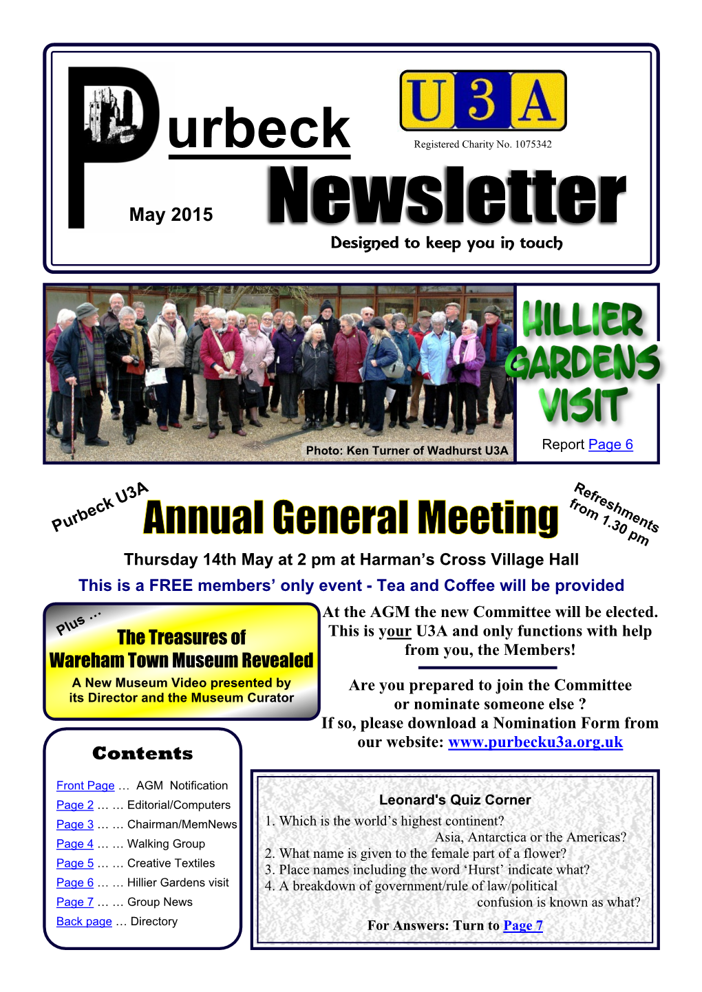 U3A Newsletter 2015-05