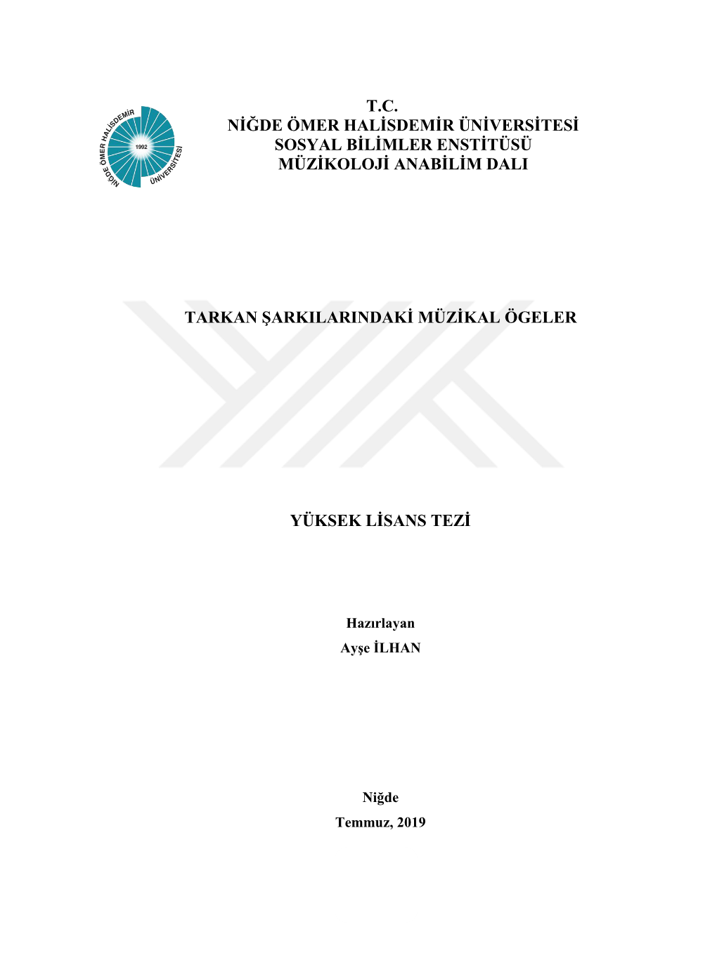 Tarkan Şarkılarındaki Müzikal Ögeler.Pdf