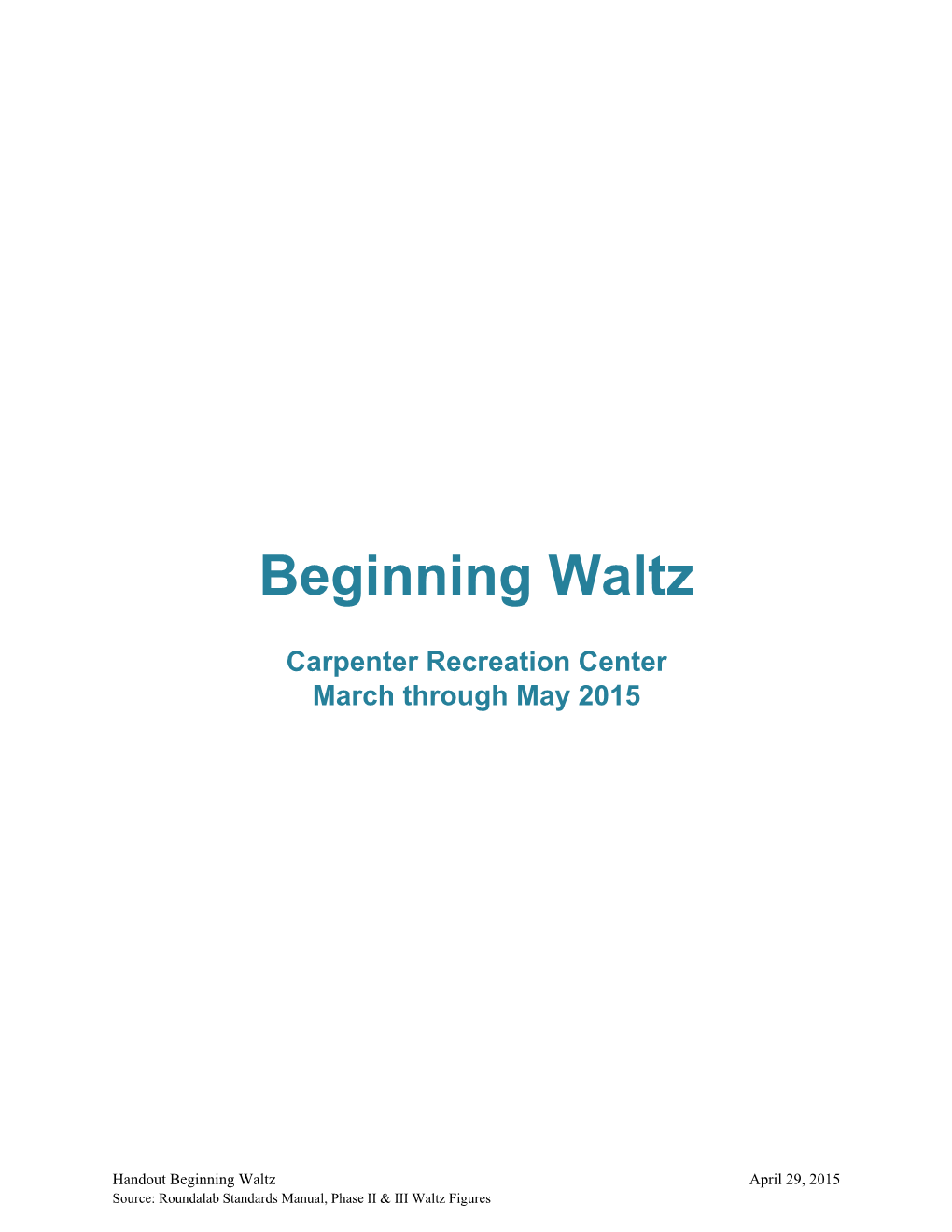 Beginning Waltz