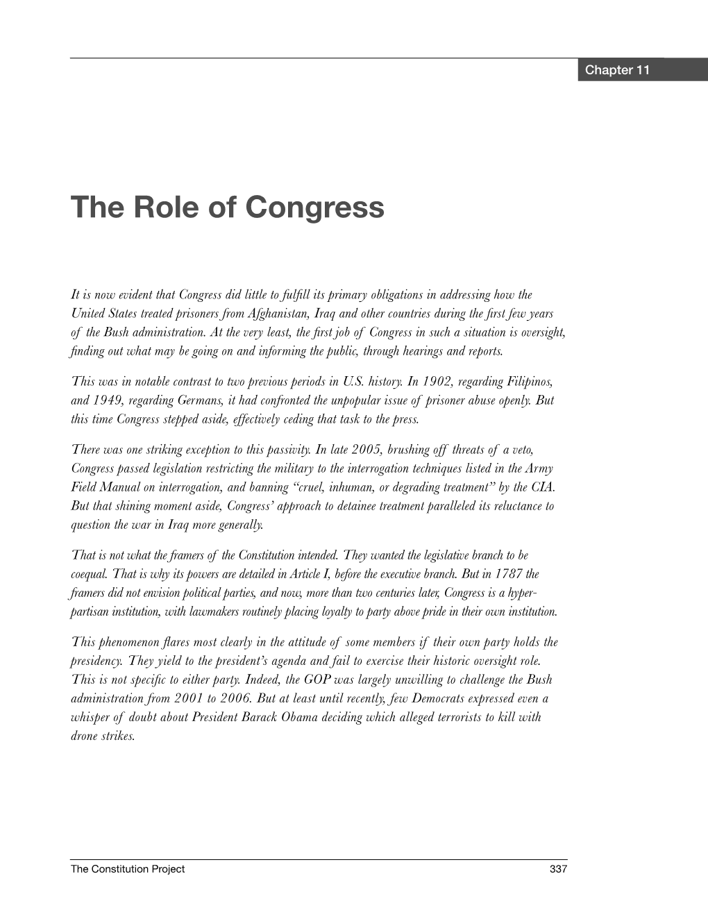 The Role of Congress