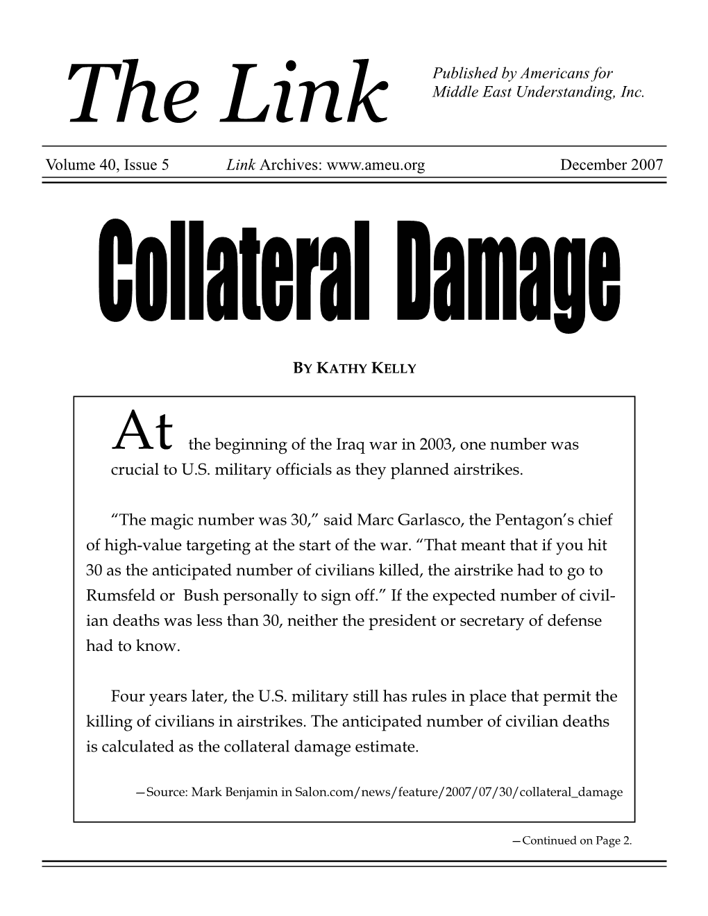 Collateral Damage Estimate