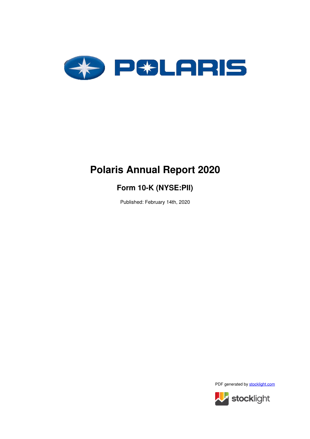 Polaris Annual Report 2020