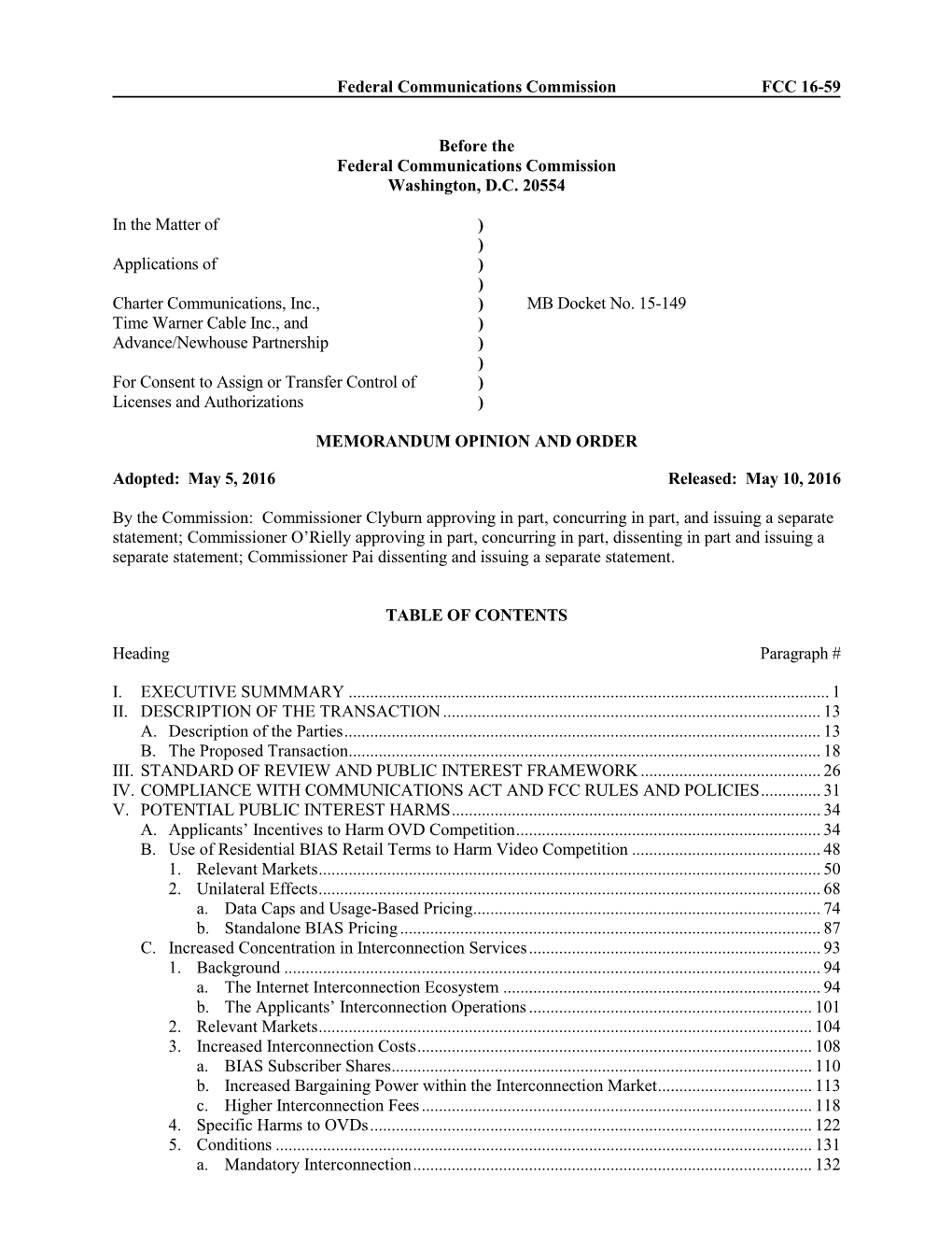 Federal Communications Commission FCC 16-59