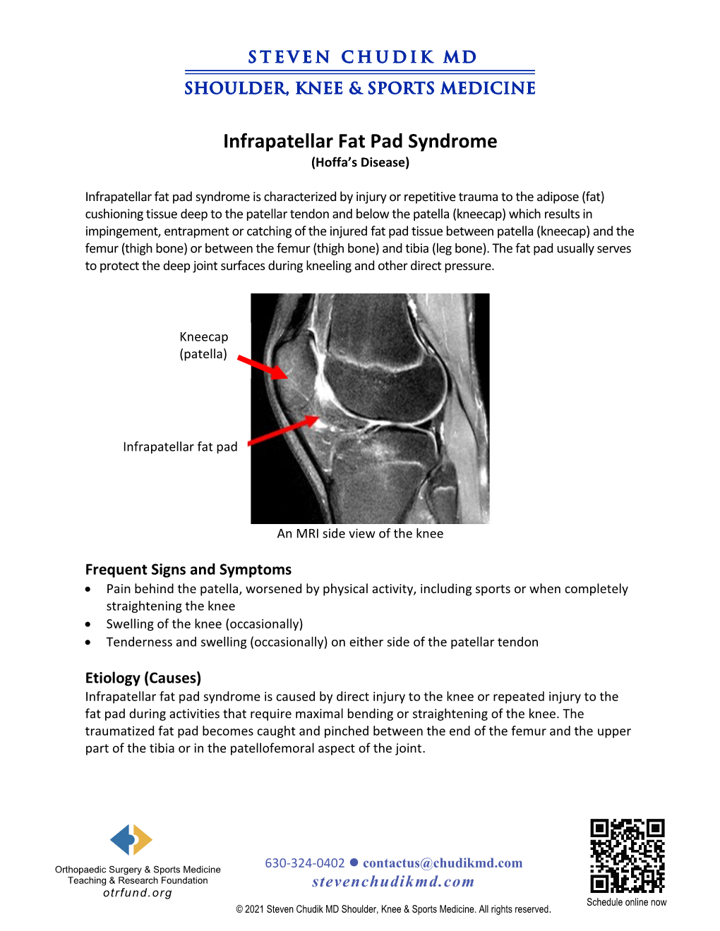 Fat Pad Syndrome (Hoffa's Disease)