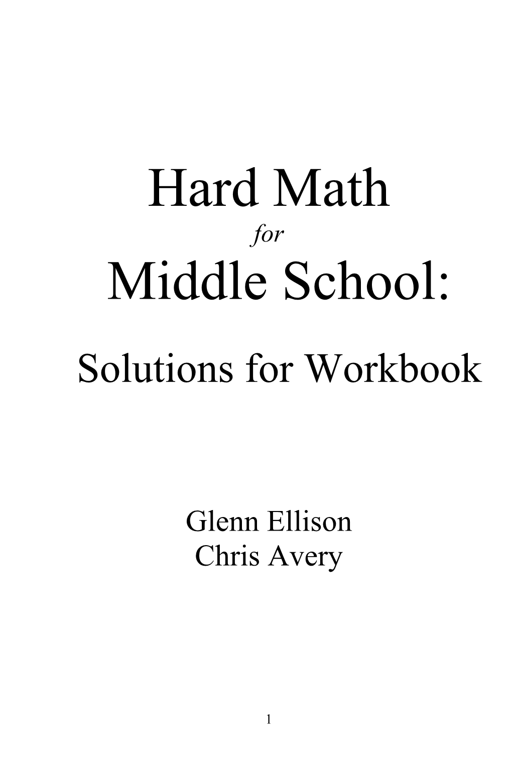 Hard Math Middle School