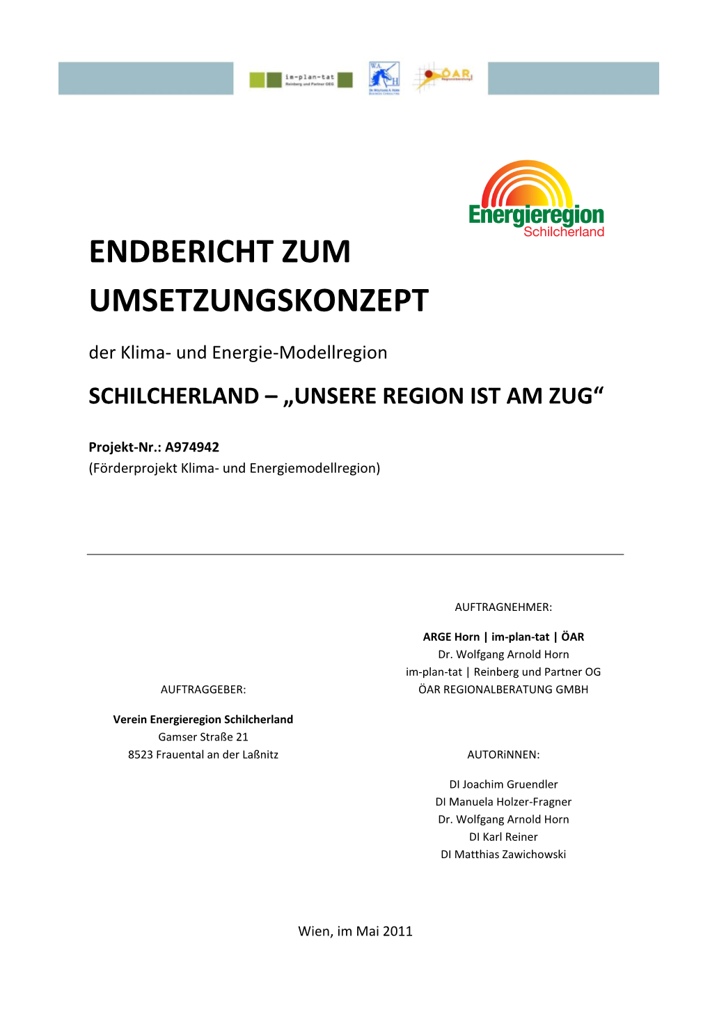 Umsetzungskonzept Klima- Und Energie-Modellregion Schilcherland