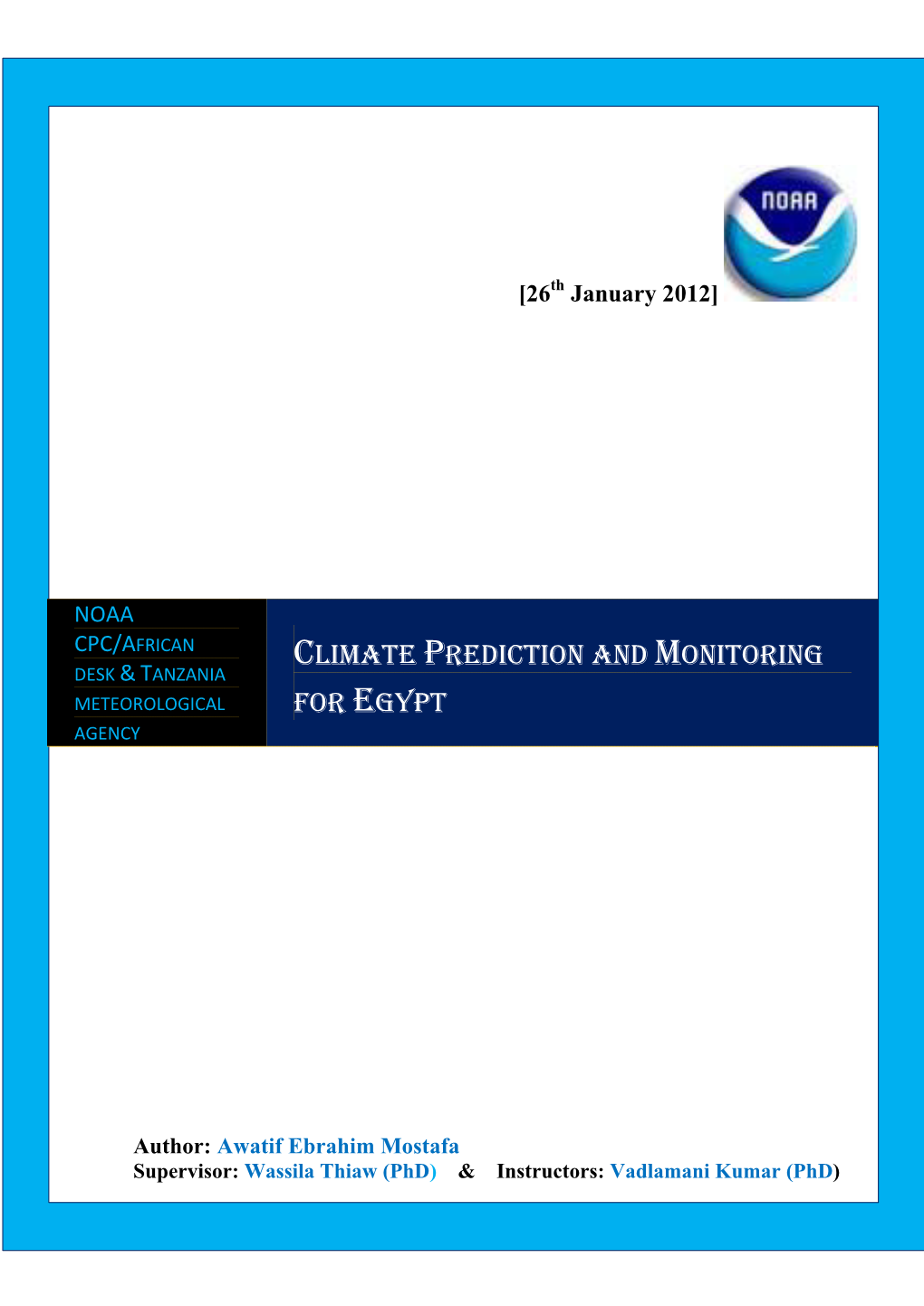 Climate Prediction and Monitoring for Egypt