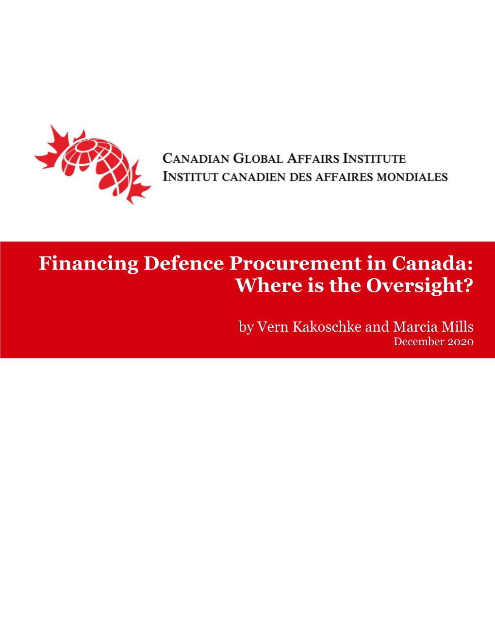 Financing Defence Procurement in Canada: Where Is the Oversight?