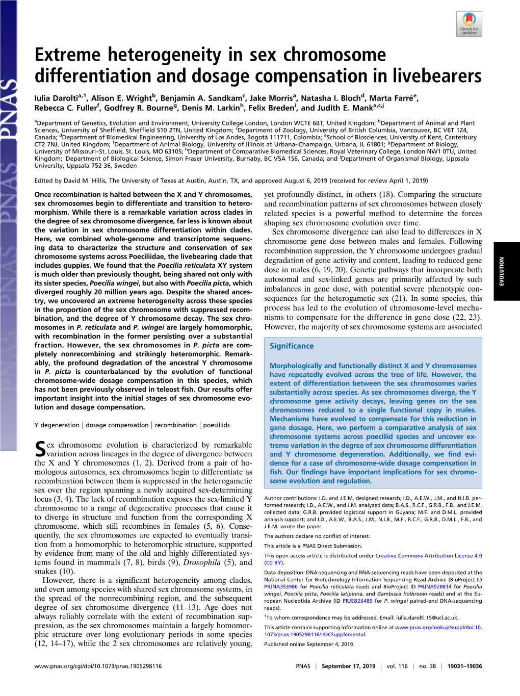 Extreme Heterogeneity in Sex Chromosome Differentiation and Dosage Compensation in Livebearers