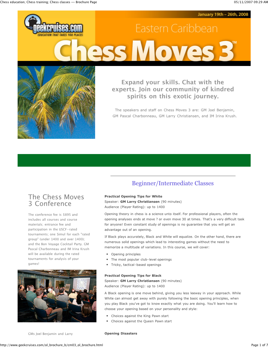 Chess Classes -- Brochure Page 05/11/2007 09:29 AM