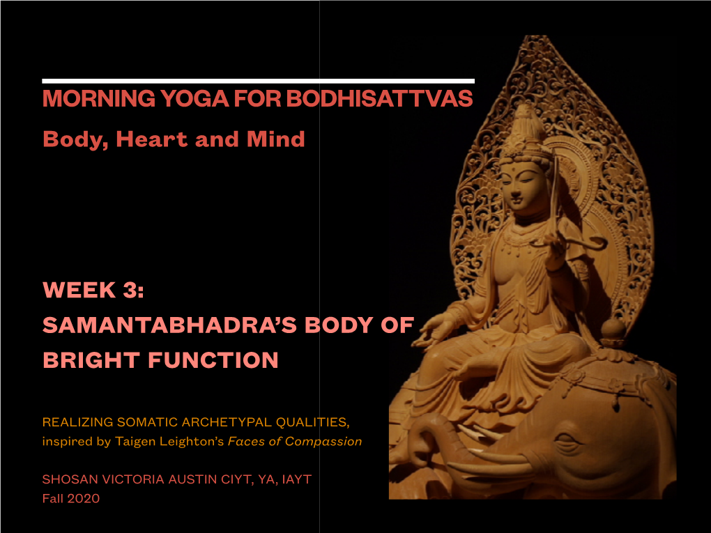 Morning Yoga for Sitters -- Week 3 -- Samantabhadra