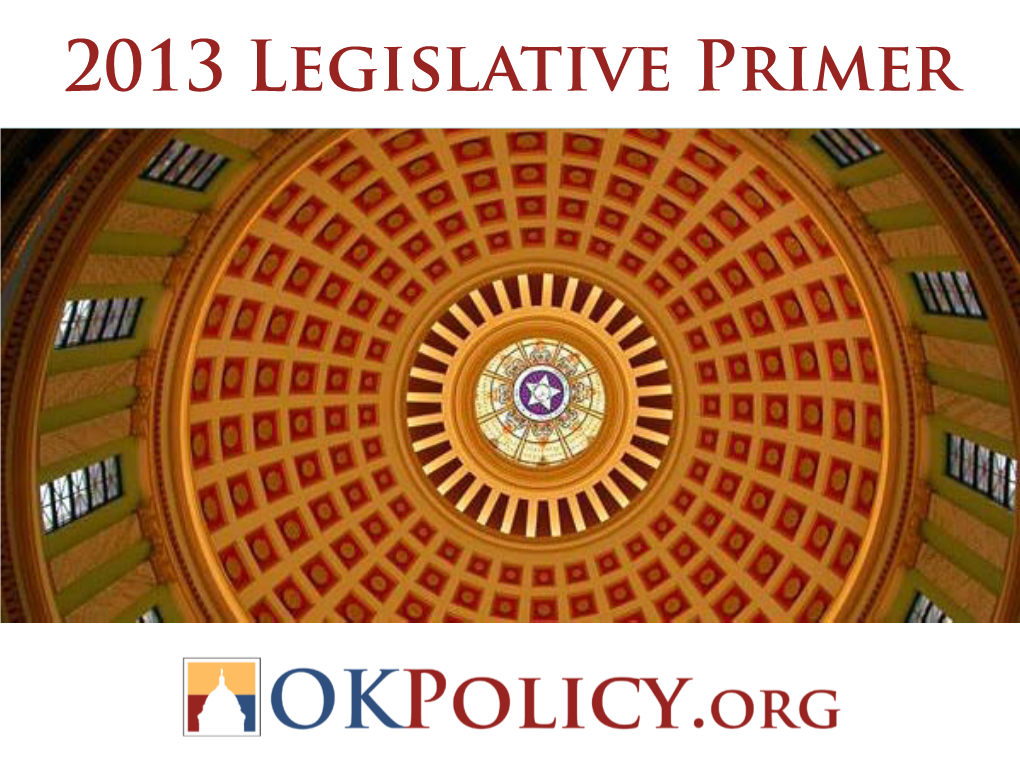 2013 Legislative Primer OVERVIEW I