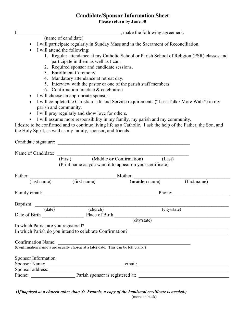 Candidate Contract of Enrollment