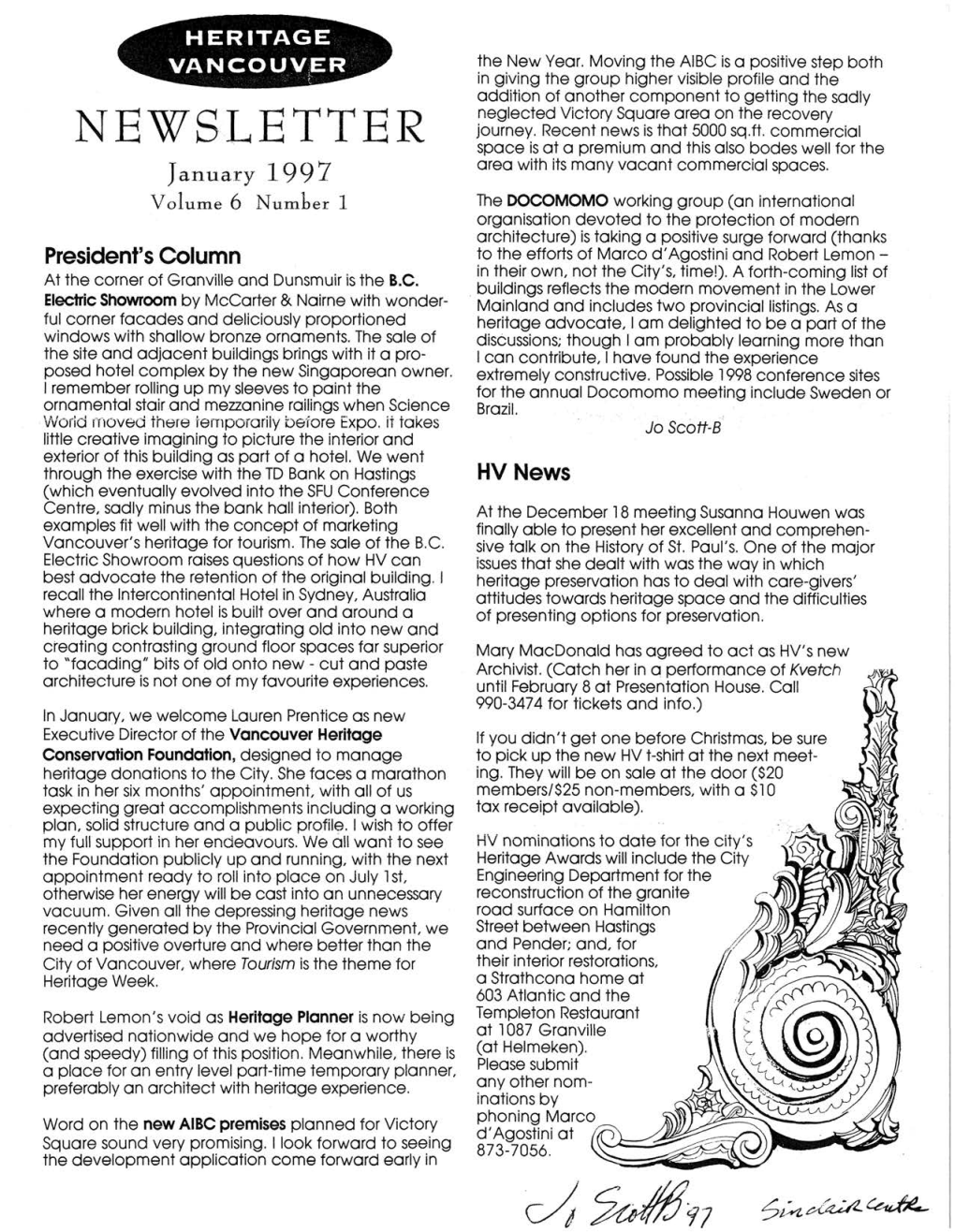 HVS Newsletters 1997