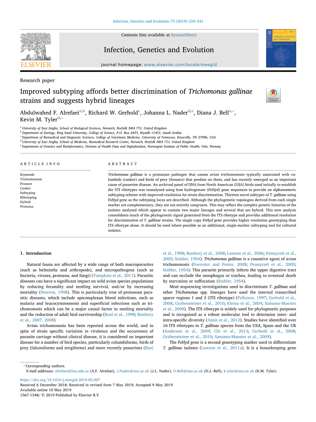 Improved Subtyping Affords Better Discrimination of Trichomonas