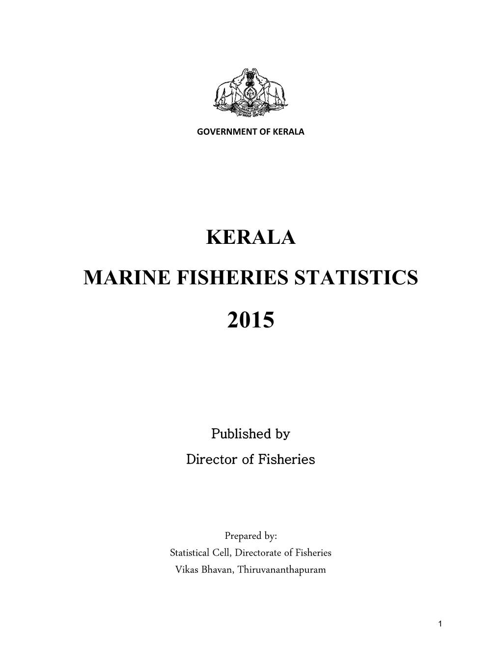 Kerala Marine Fisheries Statistics 2015