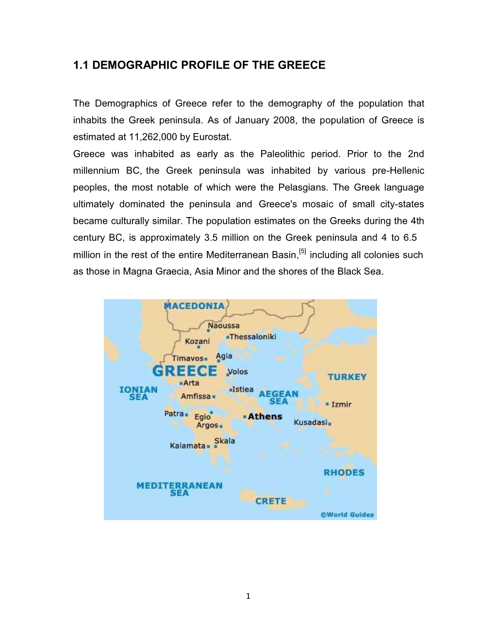 1.1 Demographic Profile of the Greece